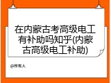 在内蒙古考高级电工有补助吗知乎(内蒙古高级电工补助)