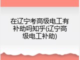 在辽宁考高级电工有补助吗知乎(辽宁高级电工补助)