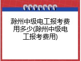 滁州中级电工报考费用多少(滁州中级电工报考费用)