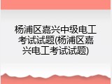 杨浦区嘉兴中级电工考试试题(杨浦区嘉兴电工考试试题)