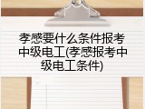 孝感要什么条件报考中级电工(孝感报考中级电工条件)