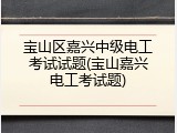 宝山区嘉兴中级电工考试试题(宝山嘉兴电工考试题)