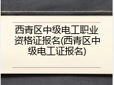 西青区中级电工职业资格证报名(西青区中级电工证报名)