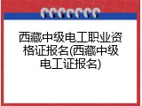 西藏中级电工职业资格证报名(西藏中级电工证报名)