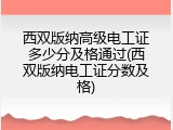 西双版纳高级电工证多少分及格通过(西双版纳电工证分数及格)