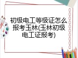 初级电工等级证怎么报考玉林(玉林初级电工证报考)