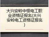 大兴安岭中级电工职业资格证报名(大兴安岭电工资格证报名)