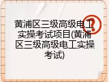 黄浦区三级高级电工实操考试项目(黄浦区三级高级电工实操考试)