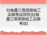 吐鲁番三级高级电工实操考试项目(吐鲁番三级高级电工实操考试)