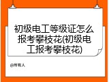初级电工等级证怎么报考攀枝花(初级电工报考攀枝花)