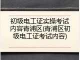初级电工证实操考试内容青浦区(青浦区初级电工证考试内容)