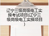 辽宁三级高级电工实操考试项目(辽宁三级高级电工实操项目)