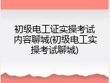 初级电工证实操考试内容聊城(初级电工实操考试聊城)