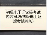 初级电工证实操考试内容潍坊(初级电工证操考试潍坊)