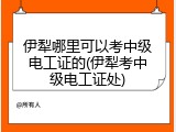 伊犁哪里可以考中级电工证的(伊犁考中级电工证处)