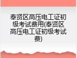 奉贤区高压电工证初级考试费用(奉贤区高压电工证初级考试费)