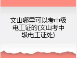文山哪里可以考中级电工证的(文山考中级电工证处)