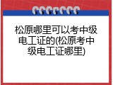 松原哪里可以考中级电工证的(松原考中级电工证哪里)