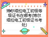 博尔塔拉电工初级等级证书在哪考(博尔塔拉电工初级证书考处)