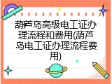葫芦岛高级电工证办理流程和费用(葫芦岛电工证办理流程费用)