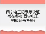 西宁电工初级等级证书在哪考(西宁电工初级证书考处)