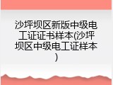沙坪坝区新版中级电工证证书样本(沙坪坝区中级电工证样本)