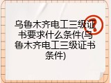 乌鲁木齐电工三级证书要求什么条件(乌鲁木齐电工三级证书条件)