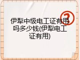 伊犁中级电工证有用吗多少钱(伊犁电工证有用)