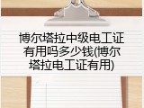 博尔塔拉中级电工证有用吗多少钱(博尔塔拉电工证有用)