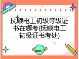 抚顺电工初级等级证书在哪考(抚顺电工初级证书考处)