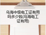 乌海中级电工证有用吗多少钱(乌海电工证有用)