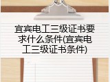 宜宾电工三级证书要求什么条件(宜宾电工三级证书条件)