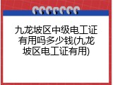 九龙坡区中级电工证有用吗多少钱(九龙坡区电工证有用)