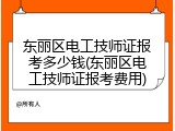 东丽区电工技师证报考多少钱(东丽区电工技师证报考费用)