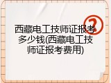 西藏电工技师证报考多少钱(西藏电工技师证报考费用)
