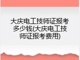 大庆电工技师证报考多少钱(大庆电工技师证报考费用)