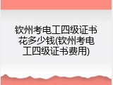 钦州考电工四级证书花多少钱(钦州考电工四级证书费用)