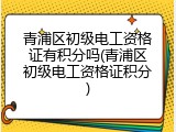青浦区初级电工资格证有积分吗(青浦区初级电工资格证积分)