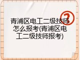 青浦区电工二级技师怎么报考(青浦区电工二级技师报考)