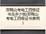 双鸭山考电工四级证书花多少钱(双鸭山考电工四级证书费用)