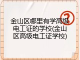 金山区哪里有学高级电工证的学校(金山区高级电工证学校)