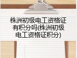 株洲初级电工资格证有积分吗(株洲初级电工资格证积分)