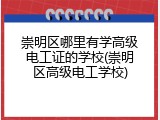 崇明区哪里有学高级电工证的学校(崇明区高级电工学校)