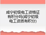 咸宁初级电工资格证有积分吗(咸宁初级电工资质有积分)