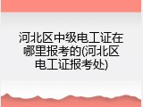 河北区中级电工证在哪里报考的(河北区电工证报考处)