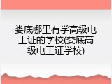 娄底哪里有学高级电工证的学校(娄底高级电工证学校)