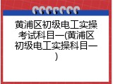 黄浦区初级电工实操考试科目一(黄浦区初级电工实操科目一)