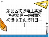 东丽区初级电工实操考试科目一(东丽区初级电工实操科目一)