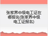张家界中级电工证在哪报名(张家界中级电工证报名)