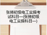 张掖初级电工实操考试科目一(张掖初级电工实操科目一)